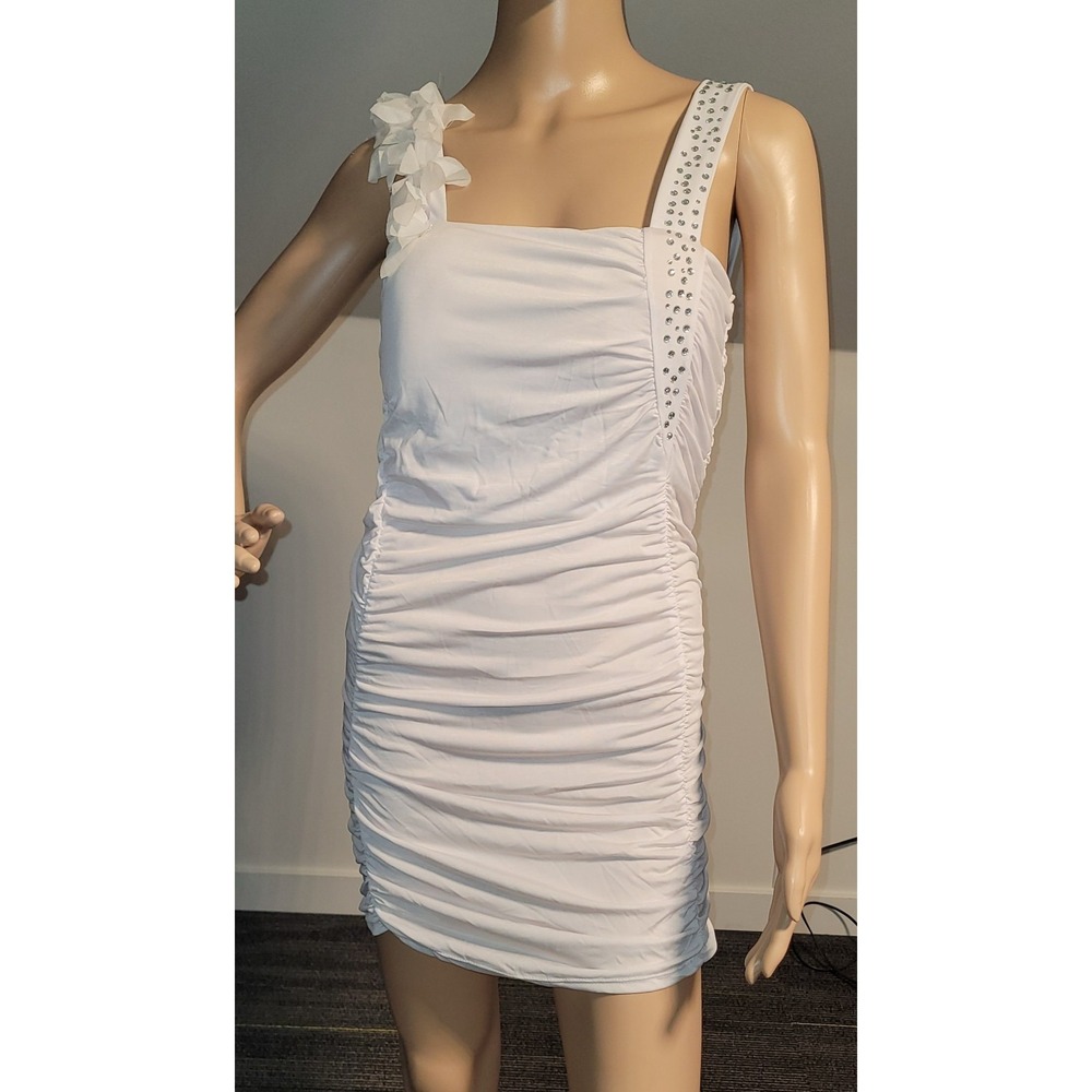 Sexy‎ Women White Small Club Stretch Party Cocktail Dress N6102 - Picture 2 of 5
